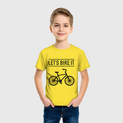 Футболка хлопковая детская Lets bike it, цвет: желтый — фото 2