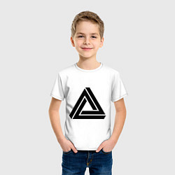 Футболка хлопковая детская Triangle Visual Illusion цвета белый — фото 2