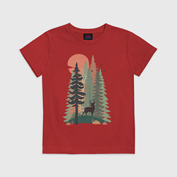 Футболка хлопковая детская Forest Adventure, цвет: красный
