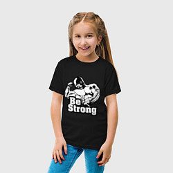 Футболка хлопковая детская Be Strong, цвет: черный — фото 2