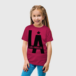 Футболка хлопковая детская Los Angeles Star, цвет: маджента — фото 2