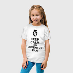 Футболка хлопковая детская Keep Calm & Juventus fan, цвет: белый — фото 2