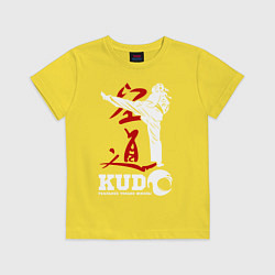 Футболка хлопковая детская Kudo, цвет: желтый