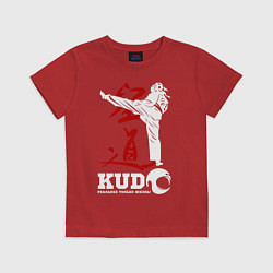Футболка хлопковая детская Kudo, цвет: красный