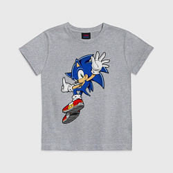 Футболка хлопковая детская Sonic, цвет: меланж