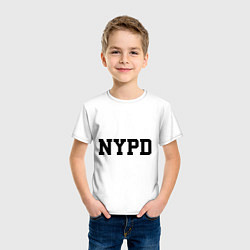 Футболка хлопковая детская NYPD, цвет: белый — фото 2