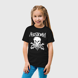 Футболка хлопковая детская Alestorm: Octopus Skull, цвет: черный — фото 2