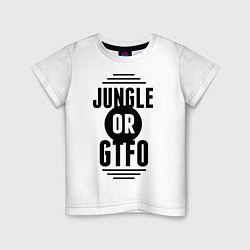 Футболка хлопковая детская Jungle or GTFO, цвет: белый