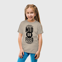 Футболка хлопковая детская Mid or feed, цвет: миндальный — фото 2