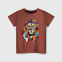 Футболка хлопковая детская Lion Art, цвет: кирпичный