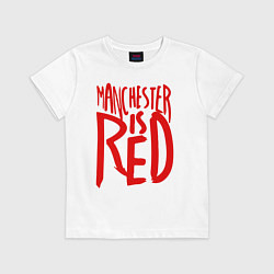 Футболка хлопковая детская Manchester is Red, цвет: белый