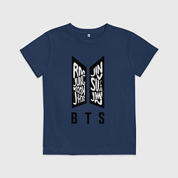 Футболка хлопковая детская BTS Band, цвет: тёмно-синий