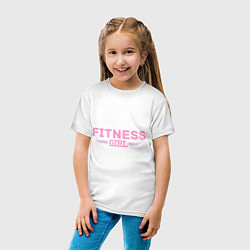 Футболка хлопковая детская Fitness girl, цвет: белый — фото 2