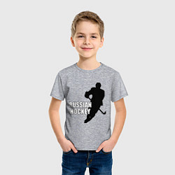 Футболка хлопковая детская Russian Red Hockey, цвет: меланж — фото 2