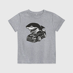 Футболка хлопковая детская Акула на Тойоте, цвет: меланж