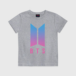 Футболка хлопковая детская BTS: Neon V, цвет: меланж