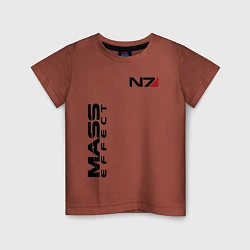 Футболка хлопковая детская MASS EFFECT N7, цвет: кирпичный