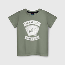 Футболка хлопковая детская Metallica Since 1981, цвет: авокадо