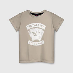 Футболка хлопковая детская Metallica Since 1981, цвет: миндальный