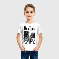 Футболка хлопковая детская The Beatles: Mono Abbey Road, цвет: белый — фото 2
