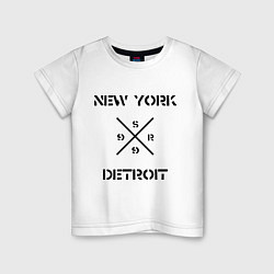 Футболка хлопковая детская NY Detroit цвета белый — фото 1