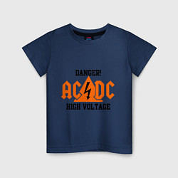 Футболка хлопковая детская AC/DC: High Voltage, цвет: тёмно-синий