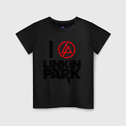 Футболка хлопковая детская I love Linkin Park, цвет: черный