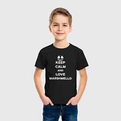 Футболка хлопковая детская Keep Calm & Love Marshmello, цвет: черный — фото 2