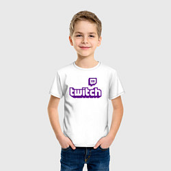 Футболка хлопковая детская Twitch, цвет: белый — фото 2