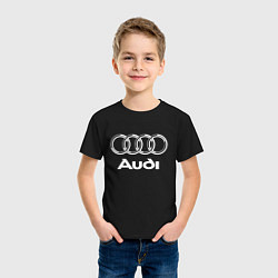 Футболка хлопковая детская AUDI, цвет: черный — фото 2