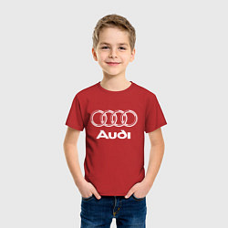 Футболка хлопковая детская AUDI, цвет: красный — фото 2