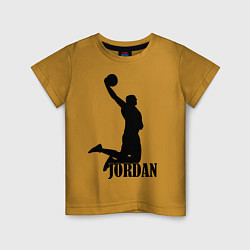 Футболка хлопковая детская Jordan Basketball, цвет: горчичный