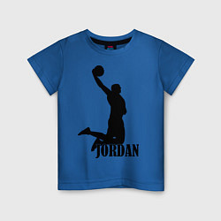 Футболка хлопковая детская Jordan Basketball, цвет: синий