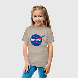 Футболка хлопковая детская NASA Delorean 88 mph, цвет: миндальный — фото 2