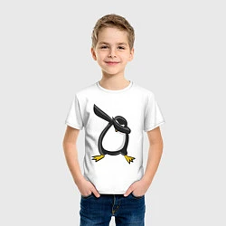Футболка хлопковая детская DAB Pinguin, цвет: белый — фото 2