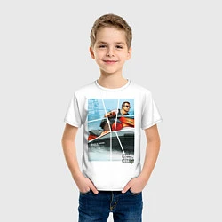 Футболка хлопковая детская GTA 5: Sea ​​races, цвет: белый — фото 2