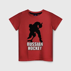 Футболка хлопковая детская Russian Black Hockey, цвет: красный