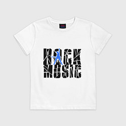 Футболка хлопковая детская Rock music, цвет: белый
