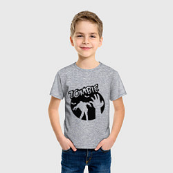 Футболка хлопковая детская Zombie (Зомби), цвет: меланж — фото 2