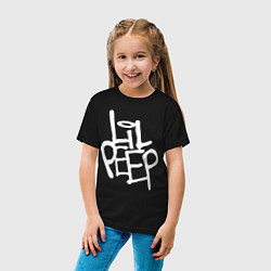 Футболка хлопковая детская Lil Peep, цвет: черный — фото 2