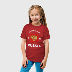 Футболка хлопковая детская NATIONAL TEAM RUSSIA, цвет: красный — фото 2