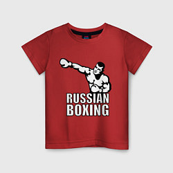 Футболка хлопковая детская Russian boxing, цвет: красный