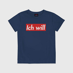 Футболка хлопковая детская Ich will, цвет: тёмно-синий