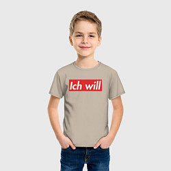 Футболка хлопковая детская Ich will, цвет: миндальный — фото 2
