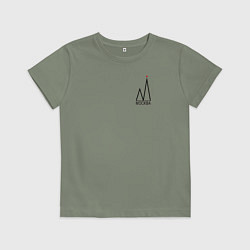 Футболка хлопковая детская Москва-чёрный логотип, цвет: авокадо