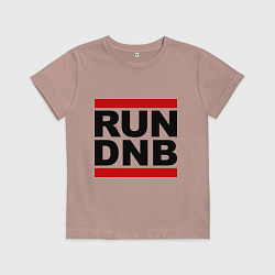 Футболка хлопковая детская RUN DNB, цвет: пыльно-розовый