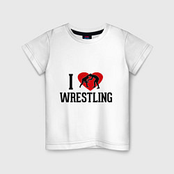 Детская футболка I love wrestling