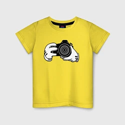 Футболка хлопковая детская Фотограф, цвет: желтый