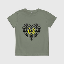 Футболка хлопковая детская Шерлок Сердце и Смайлик, цвет: авокадо