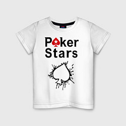 Футболка хлопковая детская Poker Stars, цвет: белый